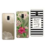NOVAGO Samsung Galaxy A8 Plus 2018 (A8+) uyumlu, 3 koruyucu kılıf, fantastik desenli paket (3'lü paket)