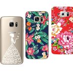Novago Samsung Galaxy S7 Edge için koruyucu kılıf, 3 adet, yumuşak, sağlam, yüksek kaliteli baskı (renkli)