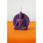 Novamia Art El Yapımı Büyük Yogi Renkli Buda Hediyelik Mum - Mor