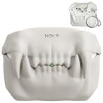 Novastar Airpods Pro 2. Nesil Kılıf Kapağı ile Uyumlu - Airpods Pro Kılıf Kapağı için Tigertooth Tasarımı - Airpods Pro 2 için Havalı Silikon Koruyucu Kılıf Anahtarlıklı Kılıf (A-Beyaz)