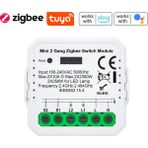 Novato Tuya Uyumlu Zigbee Çift Çıkışlı Akıllı Anahtar (10A - 220V Röle) Anahtar Girişli, Google Asistan, Alexa Home Assistant Zigbee2MQTT ZHA Destekli Switch - 1 Adet