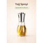 Novaura Zeytinyağı Sprey Şişesi – Airfryer & Diyet Için Yağdanlık 200ML - 001 - Beyaz