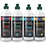 Novaxir 4’lü Pasta Cila Set, 4X500 ml Kalın, Orta, Ince Pasta-, Carnawax Boya Koruma NVPSET500 - 0,5 L
