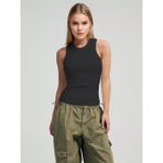 Novelle Halter Yaka Fitilli Atlet - Siyah - 3XL