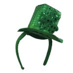 NOVELTY GIANT WWW.NOVELTYGIANT.COM Yeşil Pullu Aziz Patrick Günü Mini Shamrock Üst Şapka Saç Bandı St. Paddy's Leprechaun