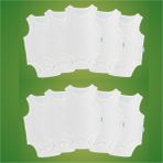 Novibaby 10'lu Bebek Atlet Body Zıbın Çıtçıtlı Beyaz 100% Pamuk Yenidoğan - Beyaz Bebek Body Zıbın - 2 - 3 Yaş