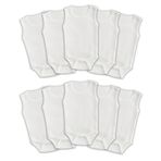 Novibaby 10'lu Ribana Bebek Atlet Body Zıbın Raporlu Çıtçıtlı Beyaz 100% Pamuk - Ribana Bebek Body Zıbın (Beyaz, 6-9 Ay)