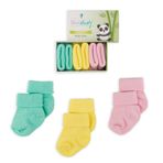 Novibaby 3'lü Bambu Yenidoğan Bebek Çorap (Bee, 0-6 Ay)