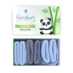 Novibaby 3'lü Bambu Yenidoğan Bebek Çorap (Blue Stone, 6-12 Ay)
