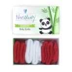 Novibaby 3'lü Bambu Yenidoğan Bebek Çorap (Flag, 6-12 Ay)