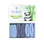 Novibaby 3lü Bambu Yenidoğan Bebek Çorap I Blue Stone I 0-6 Ay