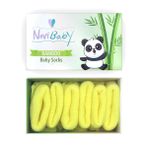 Novibaby 3'lü Bambu Yenidoğan Bebek Çorap (Lemon, 6-12 Ay)