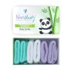 Novibaby 3'lü Bambu Yenidoğan Bebek Çorap (Trendy, 6-12 Ay)