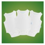 Novibaby 3'lü Bebek Atlet Body Zıbın Çıtçıtlı 100% Pamuk (Beyaz, 12-18 Ay)
