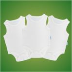 Novibaby 3'lü Bebek Atlet Body Zıbın Çıtçıtlı 100% Pamuk (Beyaz, 24-36 Ay)