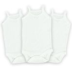 Novibaby 3'lü Jakarlı İp Askılı Bebek Body Zıbın Çıtçıtlı 100% Pamuk, Beyaz Ekru Pembe Bebek Atlet Body Zıbın (Ekru, 18-24 Ay)