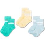 Novibaby 3'lü Pamuklu Çocuk Kolej Soket Çorap Bebek Unisex Kız Kadın Erkek Okul Çorabı, Beyaz Siyah Pembe - 1 - 2 Yaş - Mint - Sarı