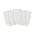 Novibaby 5'li 18-24 Ay Ribana Bebek Atlet Body Zıbın Beyaz Raporlu Çıtçıtlı 100% Pamuk Beyaz