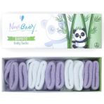 Novibaby 5'li Bambu Yenidoğan Bebek Çorabı I Purpy I 0-6 Ay - 0 - 6 Ay - Beyaz - Lila