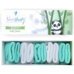 Novibaby 5'li Bambu Yenidoğan Bebek Çorap I Minty I Kız Erkek Bebek Çorabı - Mint - Beyaz - 1 - 1,5 Yaş