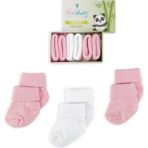 Novibaby 5'li Bambu Yenidoğan Bebek Çorap I Pinky I 0-6 Ay - 0 - 6 Ay - Açık Pembe - Beyaz