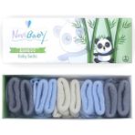 Novibaby 5'li Bambu Yenidoğan Bebek Çorap I Rainy I Kız Erkek Bebek Çorabı - Gri - Mavi - Beyaz - 1,5 - 2 Yaş