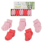 Novibaby 5li Bambu Yenidoğan Bebek Çorap I Rose I 0-6 Ay