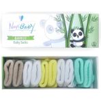 Novibaby 5'li Bambu Yenidoğan Bebek Çorap I Summer I Kız Erkek Bebek Çorabı - Beyaz - Sarı - Yeşil - 1 - 1,5 Yaş