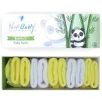 Novibaby 5'li Bambu Yenidoğan Bebek Çorap I Sunshine I Kız Erkek Bebek Çorabı - Sarı - Beyaz - 6 - 12 Ay