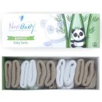 Novibaby 5'li Bambu Yenidoğan Bebek Çorap I White Beige I Kız Erkek Bebek Çorabı - Bej - Beyaz - 1,5 - 2 Yaş