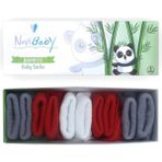 Novibaby 5'li Bambu Yenidoğan Bebek Çorap I Windy I Kız Erkek Bebek Çorabı - Gri - Kırmızı - Beyaz - 1 - 1,5 Yaş