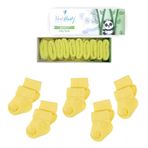 Novibaby 5'li Bambu Yenidoğan Bebek Çorap (Lemon, 18-24 Ay)