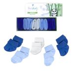Novibaby 5'li Bambu Yenidoğan Bebek Çorap (Mix Blue, 18-24 Ay)