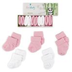 Novibaby 5'li Bambu Yenidoğan Bebek Çorap (Pinky1, 6-12 Ay)