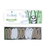 Novibaby 5'li Bambu Yenidoğan Bebek Çorap (White Beige, 6-12 Ay)
