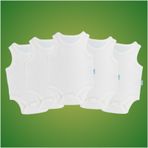 Novibaby 5'li Bebek Atlet Body Zıbın Çıtçıtlı 100% Pamuk (Beyaz, 18-24 Ay)