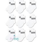 Novibaby 9'lu Pamuklu Çocuk Kolej Soket Çorap Bebek Unisex Kız Kadın Erkek Okul Çorabı, Beyaz Siyah Pembe - 11 - 12 Yaş