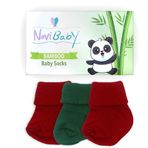 Novibaby Bambu Christmas 0-6 Ay 3'lü Yenidoğan Bebek Çorabı