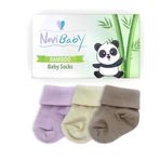 Novibaby Bambu Goldies 0-6 Ay 3'lü Yenidoğan Bebek Çorabı