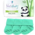 Novibaby Bambu Sea Green 0-6 Ay 3'lü Yenidoğan Bebek Çorabı