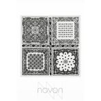 novon Club Premium Kujten Desen 4 in 1 Yün Dokulu Kare Şal/ Omuz Şalı ( 90 x 90 cm)