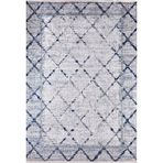 Novosahtinsk Lacivert Çerçeveli Kaymaz Makine Yıkanabilir Halılar Oturma Odası Yatak Odası Koridor Boho Fas Yumuşak Nötr Vintage Görünüm Geometrik Bohem Halı Eskitilmiş İç Mekan Katlanabilir Kaymaz