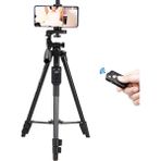 Novstrap 5208 Tripod 125 cm Bluetooth Kumandalı Alüminyum Kamera Fotoğraf Makinesi Telefon Tutucu - Siyah
