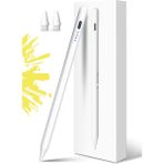Novstrap Apple iPad 10. Nesil 11. Nesil A16 10.9 Inç ile Uyumlu Dokunmatik Tablet Kalemi DZ900 Gen3 Stylus Pencil Avuç Içi Reddi 2 Adet Yedek Uç - Beyaz