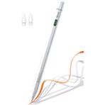 NovStrap Apple iPad 7/8/9 Nesil 10.2 inç ile Uyumlu Bluetooth Dokunmatik Tablet Kalemi BP25BL Pil Ekranlı Kısayol Tuşlu Stylus Pencil - Beyaz - iP 10.2 İnç 7/8/9