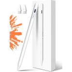 Novstrap Apple iPad 7/8/9 Nesil 10.2 Inç ile Uyumlu Dokunmatik Tablet Kalemi DZ900 Gen3 Stylus Pencil Avuç Içi Reddi 2 Adet Yedek Uç - Beyaz