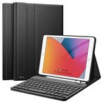 Novstrap Apple iPad 9. Nesil A2602-2604-A2603-A2605 Uyumlu 10.2 inç Siyah Bluetooth Klavyeli Standlı Kapaklı Tablet Pc Kılıfı