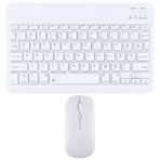 NovStrap Apple İpad Air 4/5. Nesil 10.9 inç ile Uyumlu Bluetooth Klavye Mouse Seti BEYAZ