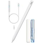 Novstrap Apple iPad Air 4/5 Nesil 10.9 Inç ile Uyumlu Dokunmatik Tablet Kalemi Avuç Içi Reddi Pencil C10A Manyetik Şarjlı Kısayol Tuşlu Bluetooth Stylus - Beyaz - 10.9 inç Air 4-5