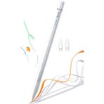 NovStrap Apple iPad Mini 5/6/7 Nesil ile Uyumlu Bluetooth Dokunmatik Tablet Kalemi BP25BL Pil Ekranlı Kısayol Tuşlu Stylus Pencil - Beyaz - iPad Mini 5-6-7